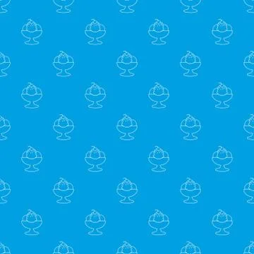 Ice cream pattern vector seamless blue Stock Illustration