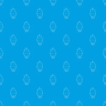 Ice cream pattern vector seamless blue Illustrazione stock