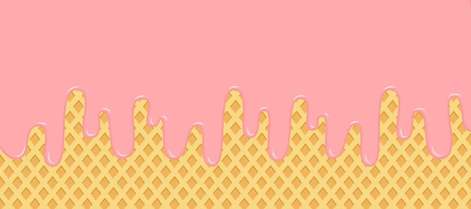 Ice Cream Pattern Wallpaper Vector Illustration Stock Illustration