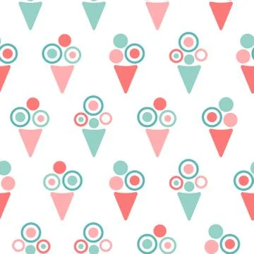 Ice cream pattern on white background Stock Illustration