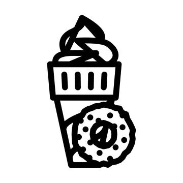 Ice cream pineapple line icon vector illustration Illustrazione stock