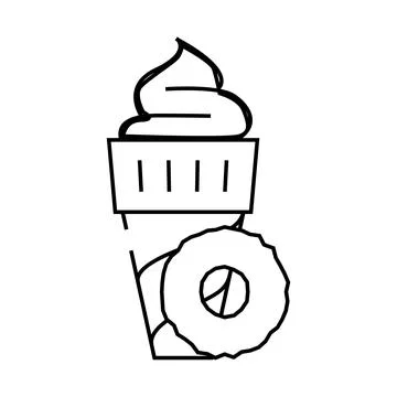 Ice cream pineapple line icon vector illustration 스톡 일러스트