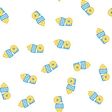 Ice cream pineapple vector seamless pattern Stock Illustration