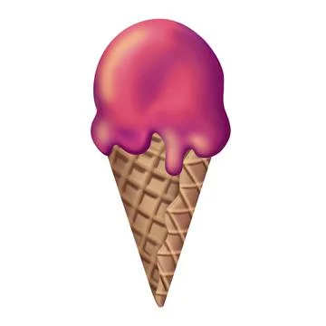 Ice cream with pink cream Stock Illustration