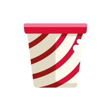 Ice cream pint container with red stripes design Stock Illustration