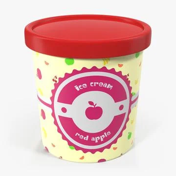 Ice Cream in Containers 3D model