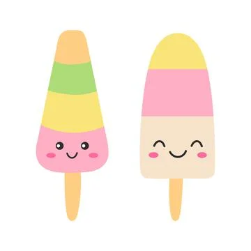 Ice cream popsicles Stock Illustration
