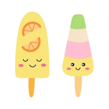 Ice cream popsicles Stock Illustration
