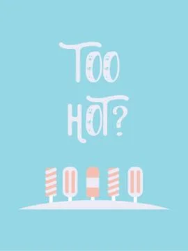 Ice cream popsicles illustration with creative lettering typography and modern Stock Illustration