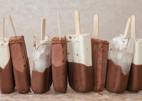 Ice cream popsicles Stock Photos