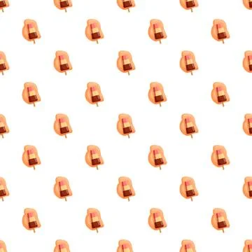 Ice cream popsicles repeating pattern on white background Illustrazione stock
