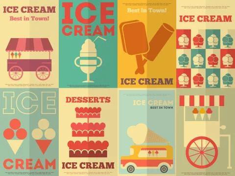 Ice Cream Posters Stock-Illustration