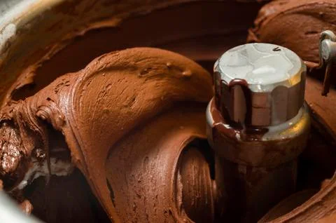 Ice cream preparation Stock Photos