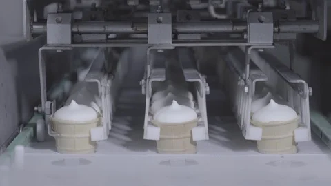 Ice cream processing factory production Video stock 97829265