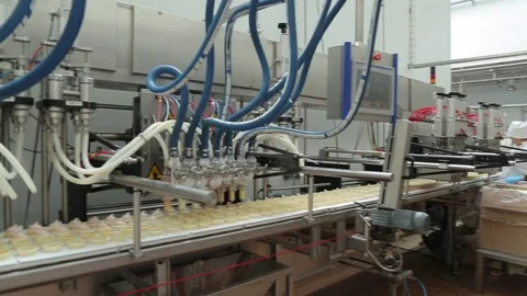 Ice-cream production, Automatic installation Stock Footage 74505633