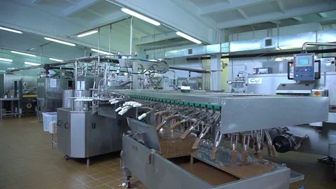 Ice cream production Stock Footage 80277785