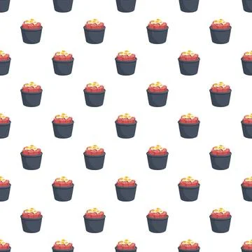 Ice cream roll cups forming seamless delicious dessert pattern Stock Illustration