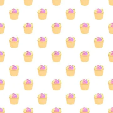 Ice cream rolls in cups pattern seamless background Stockillustratie