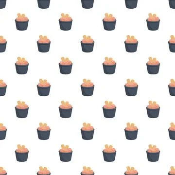 Ice cream rolls in cups seamless pattern Stock Illustration