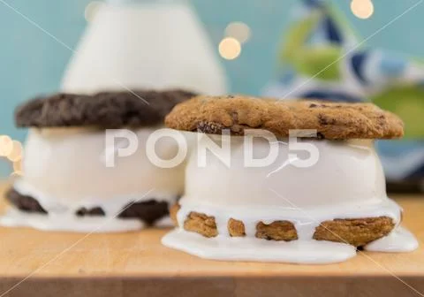 Ice Cream Sandwich Meltdown Stock Photos