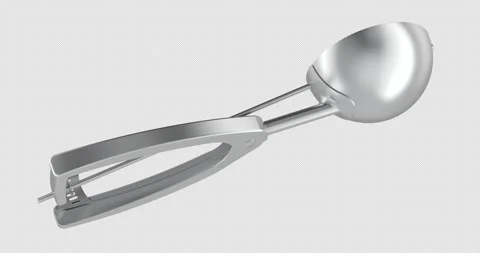 Ice Cream Scoop with Trigger Lever rotation animation seamlessly loopable. .. Video stock 325810136