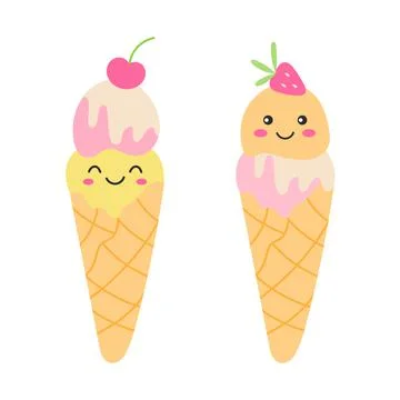 Ice cream scoops Stock Illustration