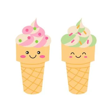Ice cream scoops Stock Illustration