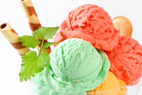 Ice cream scoops Stock Photos