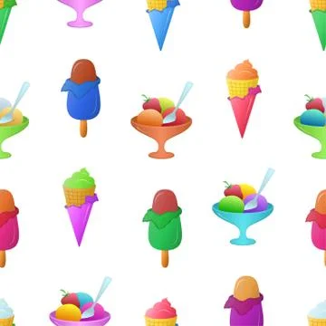 Ice cream, seamless Stock Illustration