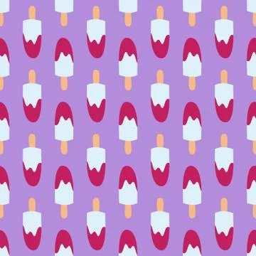 Ice cream seamless pattern background fruit vector illustration Stock Illustration