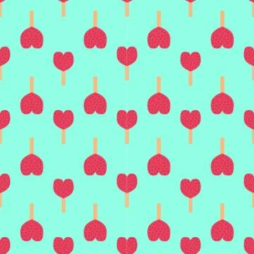 Ice cream seamless pattern background fruit vector illustration Stock Illustration
