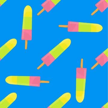 Ice cream seamless pattern background fruit vector illustration icon isolated Stock Illustration