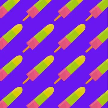 Ice cream seamless pattern background fruit vector illustration icon isolated Stock Illustration