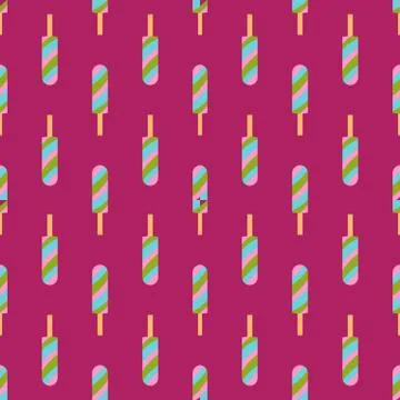 Ice cream seamless pattern background fruit vector illustration Stock Illustration