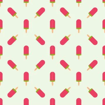 Ice cream seamless pattern background fruit vector illustration Stock Illustration