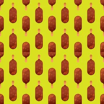 Ice cream seamless pattern background fruit vector illustration Stock Illustration