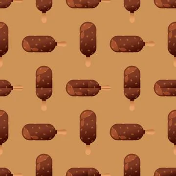 Ice cream seamless pattern background fruit vector illustration Stock Illustration
