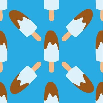 Ice cream seamless pattern background vector illustration icon isolated dessert Stock Illustration