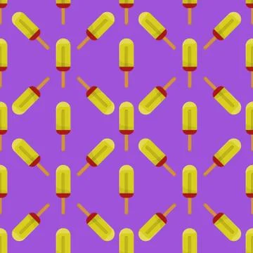 Ice cream seamless pattern background fruit vector illustration Illustrazione stock