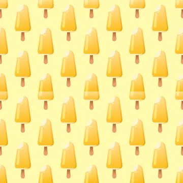 Ice cream seamless pattern background fruit vector illustration Stock Illustration