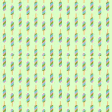 Ice cream seamless pattern background fruit vector illustration Stock Illustration