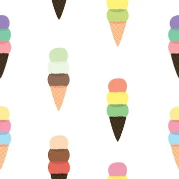 Ice Cream Seamless Pattern on Background. Illustration Illustrazione stock