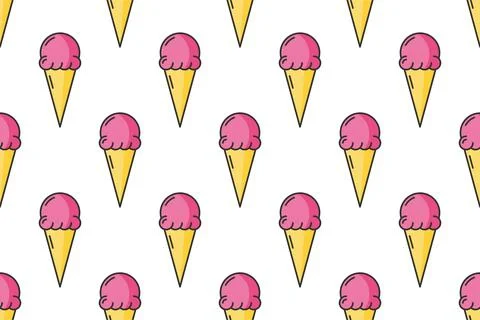Ice cream seamless pattern background template Stock Illustration