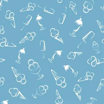 Ice cream seamless pattern. Cartoon Vector background. Illustrazione stock