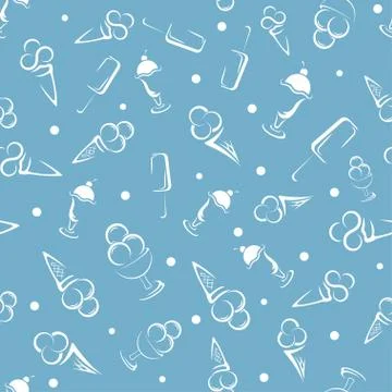 Ice cream seamless pattern. Cartoon Vector background. Illustrazione stock