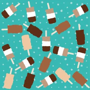 Ice cream seamless pattern. Chocolate ice cream Stock Illustration