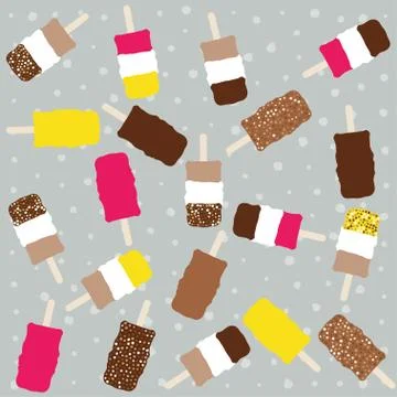 Ice cream seamless pattern. Chocolate ice cream Stock Illustration