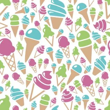 Ice cream seamless pattern Stock Illustration