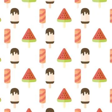 Ice cream seamless pattern Stock Illustration