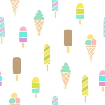 Ice cream seamless pattern. Stock Illustration